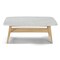 Contemporary Home Living 43" White and Beige Rectangular Italian Carrara Marble Coffee Table with Shelf